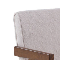 Cid Jose Dining Chair Set of 2, Beige Polyester, Walnut Brown Wood - BM338521