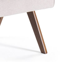 Cid Jose Accent Chair Set of 2, Beige Polyester, Walnut Brown Wood - BM338522