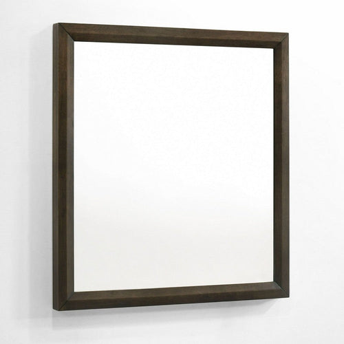 Cid Mizo Dresser Mirror, Cherry Oak Brown Wood Veneer, Sleek Frame, 40x42 -BM338524