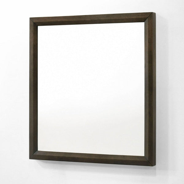 Cid Mizo Dresser Mirror, Cherry Oak Brown Wood Veneer, Sleek Frame, 40x42 -BM338524