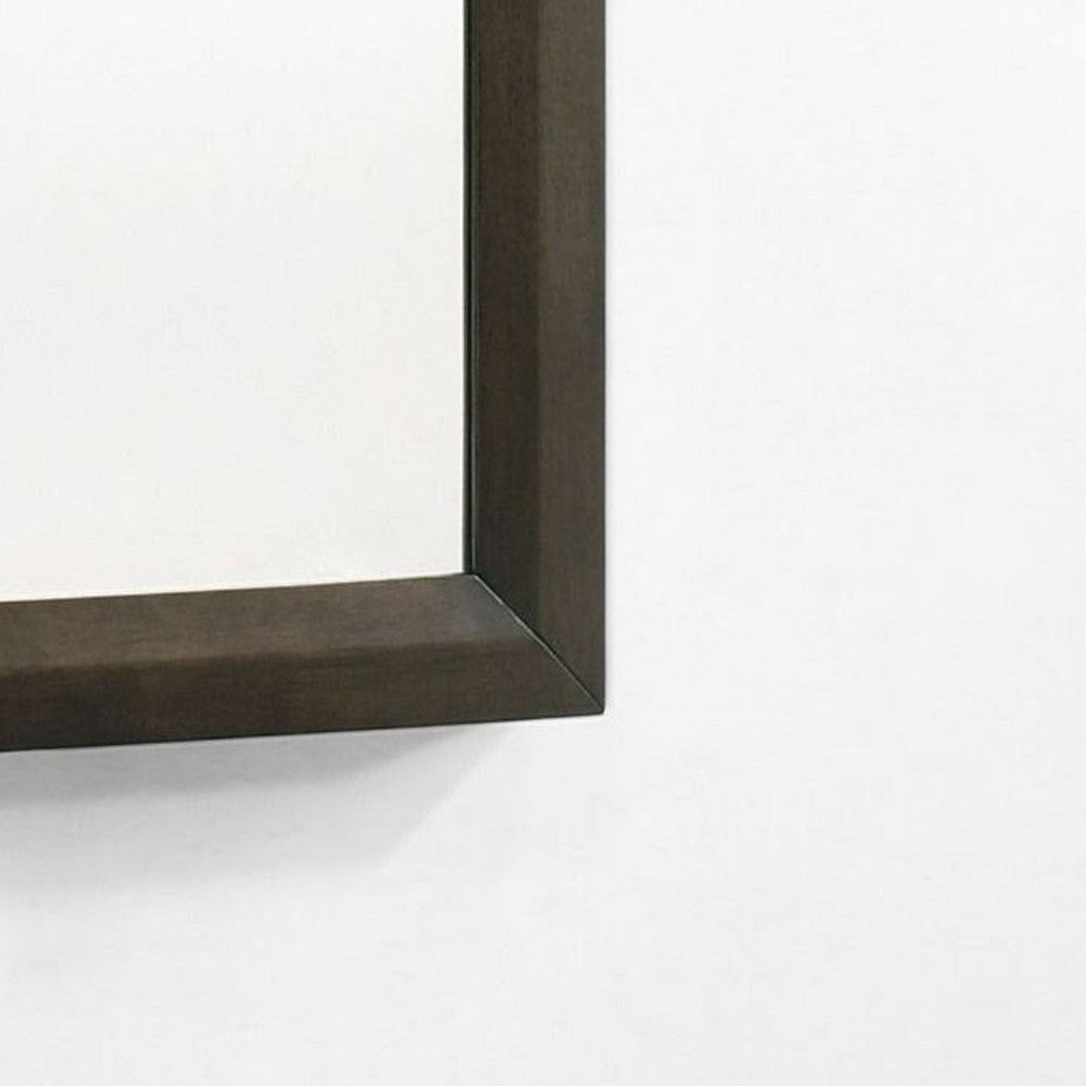Cid Mizo Dresser Mirror, Cherry Oak Brown Wood Veneer, Sleek Frame, 40x42 -BM338524