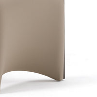 Cid Adya Dining Side Chair Set of 2, Beige Faux Leather, Gray Ash Wood - BM338526