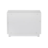 Cid Inji Nightstand, 2 Drawers, White High Gloss Finish, 28 Inch - BM338531