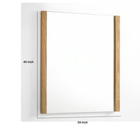 Noe Ruby Dresser Mirror, Natural Brown Oak Veneer, Rectangular 34 x 40 -BM338537