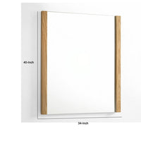 Noe Ruby Dresser Mirror, Natural Brown Oak Veneer, Rectangular 34 x 40 -BM338537