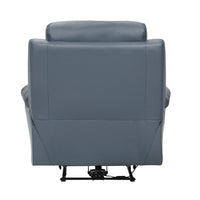 Hanna Power Reclining Chair, Blue Top Grain Leather Cushions, USB Port - BM338553
