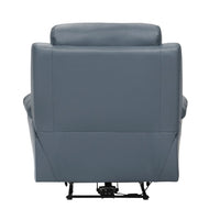 Hanna Power Reclining Chair, Blue Top Grain Leather Cushions, USB Port - BM338553