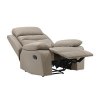 Hanna Manual Reclining Chair, Latte Brown Top Grain Leather Cushions - BM338558