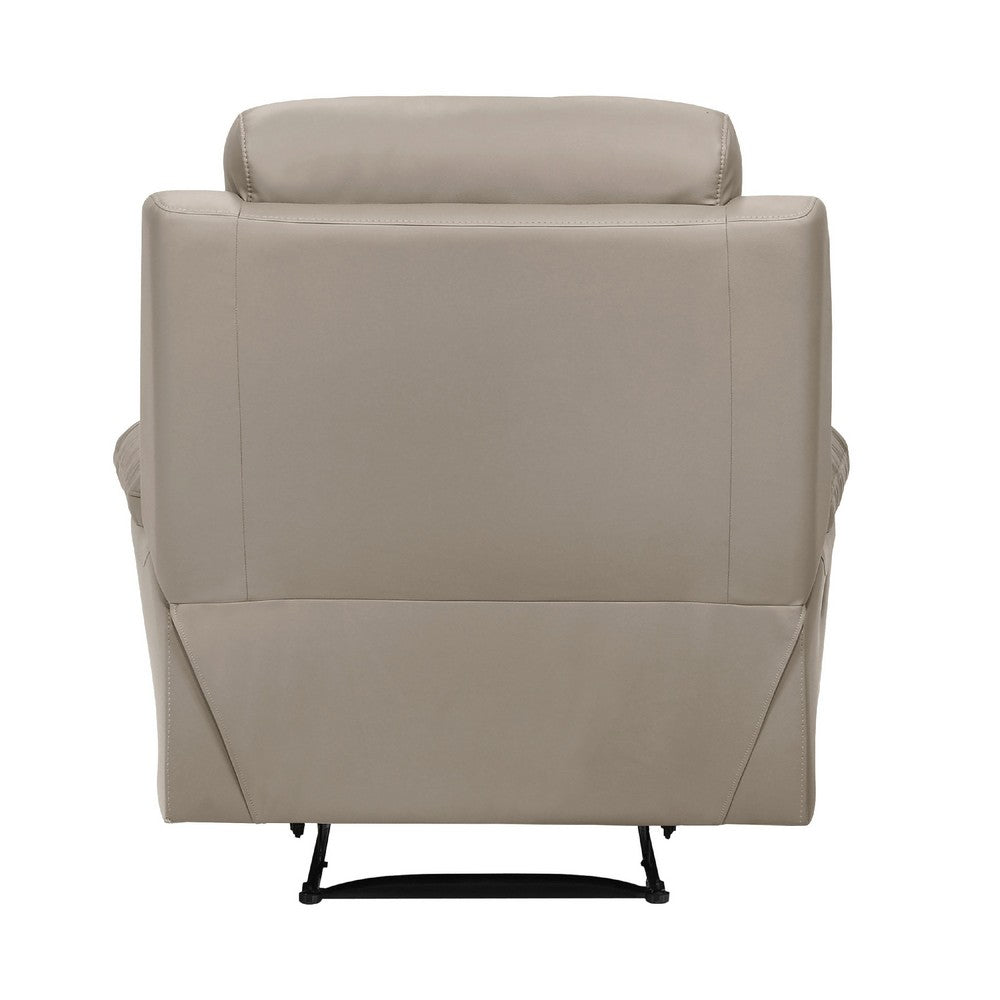Hanna Manual Reclining Chair, Latte Brown Top Grain Leather Cushions - BM338558