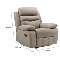 Hanna Manual Reclining Chair, Latte Brown Top Grain Leather Cushions - BM338558