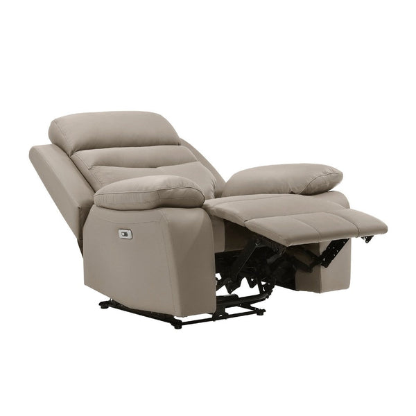 Hanna Power Reclining Chair, Latte Brown Top Grain Leather, USB - BM338559