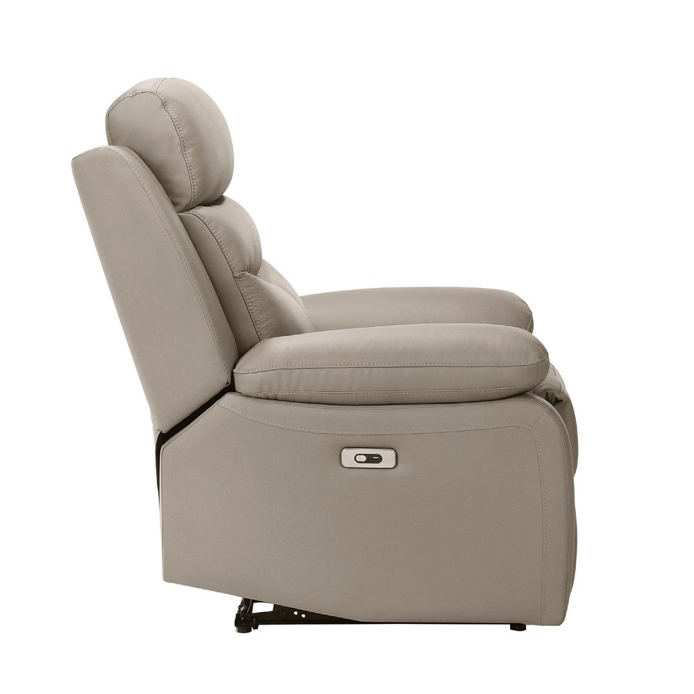 Hanna Power Reclining Chair, Latte Brown Top Grain Leather, USB - BM338559