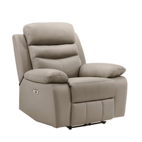 Hanna Power Reclining Chair, Latte Brown Top Grain Leather, USB - BM338559