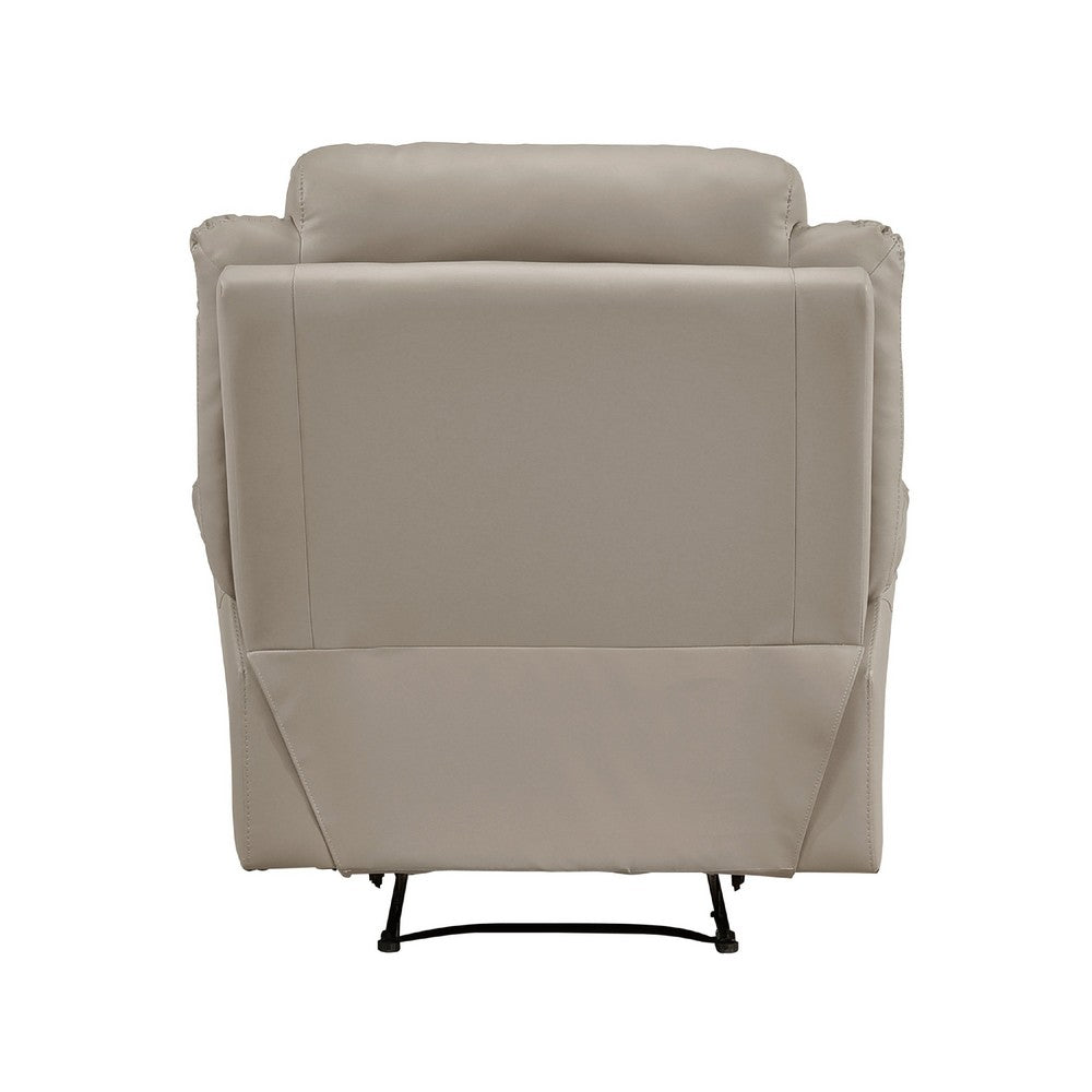 Conia Manual Reclining Chair, Latte Beige Top Grain Leather Cushions - BM338570