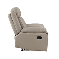 Conia Manual Reclining Chair, Latte Beige Top Grain Leather Cushions - BM338570