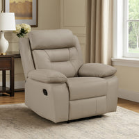 Conia Manual Reclining Chair, Latte Beige Top Grain Leather Cushions - BM338570