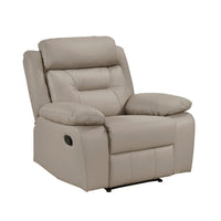 Conia Manual Reclining Chair, Latte Beige Top Grain Leather Cushions - BM338570