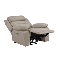 Conia Power Reclining Chair, Soft Latte Beige Leather, USB Charger - BM338571