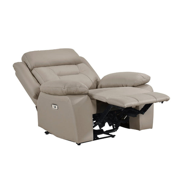 Conia Power Reclining Chair, Soft Latte Beige Leather, USB Charger - BM338571