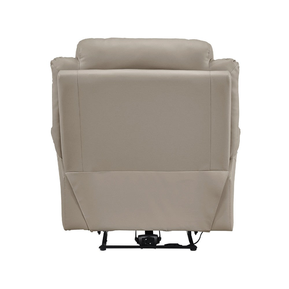 Conia Power Reclining Chair, Soft Latte Beige Leather, USB Charger - BM338571