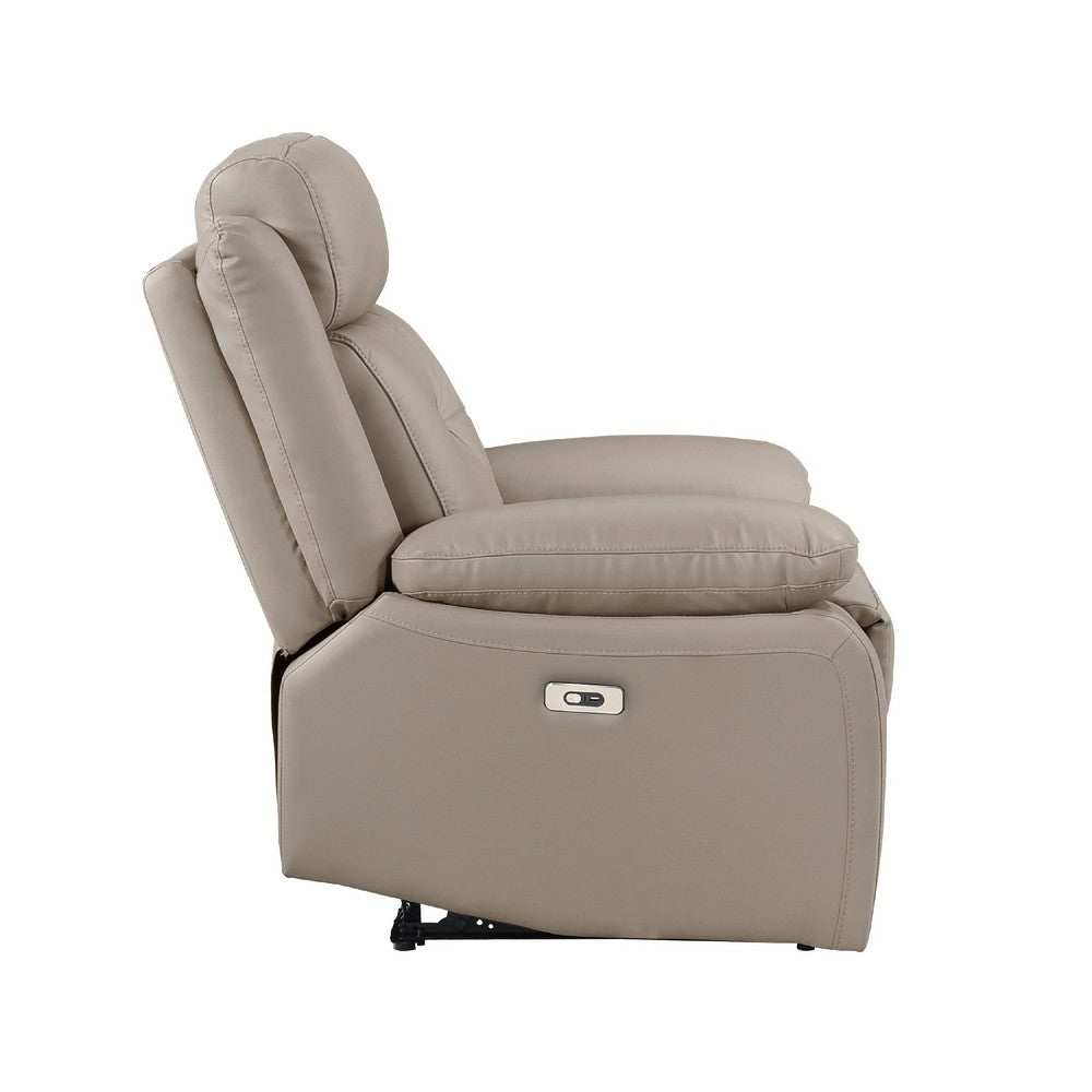 Conia Power Reclining Chair, Soft Latte Beige Leather, USB Charger - BM338571