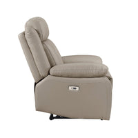 Conia Power Reclining Chair, Soft Latte Beige Leather, USB Charger - BM338571
