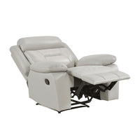 Conia Manual Reclining Chair, Light Gray Silver Leather - BM338576