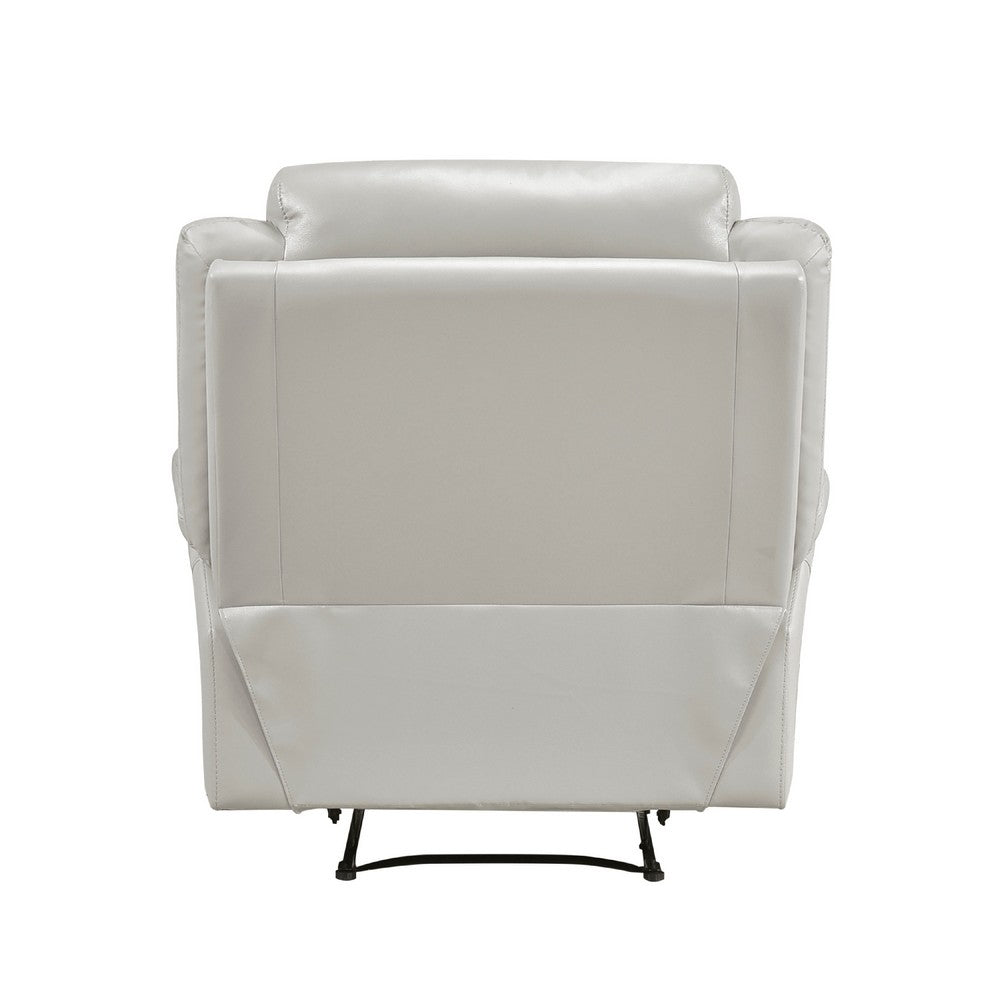 Conia Manual Reclining Chair, Light Gray Silver Leather - BM338576
