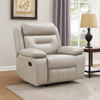 Conia Manual Reclining Chair, Light Gray Silver Leather - BM338576