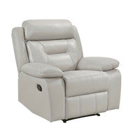 Conia Manual Reclining Chair, Light Gray Silver Leather - BM338576
