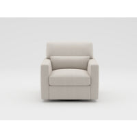 Ompa Swivel Armchair with Lumbar Pillow, Cream Beige Boucle - BM338582