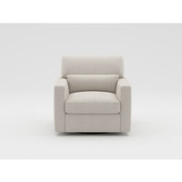 Ompa Swivel Armchair with Lumbar Pillow, Cream Beige Boucle - BM338582