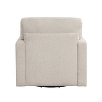 Ompa Swivel Armchair with Lumbar Pillow, Cream Beige Boucle - BM338582