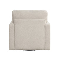 Ompa Swivel Armchair with Lumbar Pillow, Cream Beige Boucle - BM338582