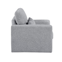 Ompa Swivel Armchair with Lumbar Pillow, Cloud Gray Boucle - BM338584