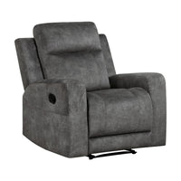 Tesy Manual Reclining Chair, Dark Gray Brown Microfiber, Foam Cushions - BM338589
