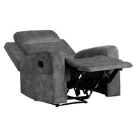 Tesy Manual Reclining Chair, Dark Gray Brown Microfiber, Foam Cushions - BM338589