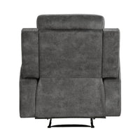 Tesy Manual Reclining Chair, Dark Gray Brown Microfiber, Foam Cushions - BM338589