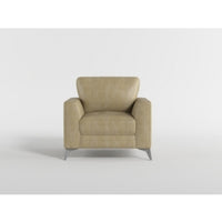 Casie Accent Armchair, Brownish Gray Microfiber Foam, Chrome Legs - BM338592