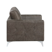 Casie Accent Armchair, Brownish Gray Microfiber Foam, Chrome Legs - BM338592