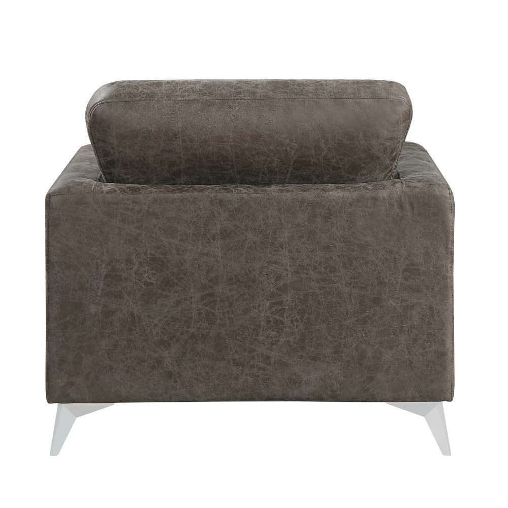 Casie Accent Armchair, Brownish Gray Microfiber Foam, Chrome Legs - BM338592