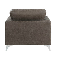Casie Accent Armchair, Brownish Gray Microfiber Foam, Chrome Legs - BM338592