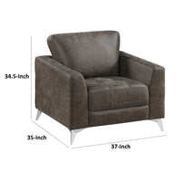 Casie Accent Armchair, Brownish Gray Microfiber Foam, Chrome Legs - BM338592