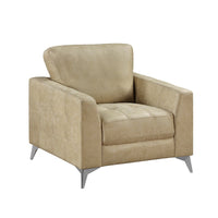 Casie Accent Armchair, Sand Brown Microfiber Foam, Chrome Legs - BM338595