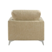 Casie Accent Armchair, Sand Brown Microfiber Foam, Chrome Legs - BM338595