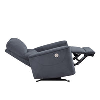 Erten Power Rocker Reclining Chair, Dark Gray Velvet, Solid Wood - BM338611