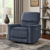 Erten Power Rocker Reclining Chair, Dark Gray Velvet, Solid Wood - BM338611