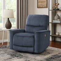 Erten Power Rocker Reclining Chair, Dark Gray Velvet, Solid Wood - BM338611