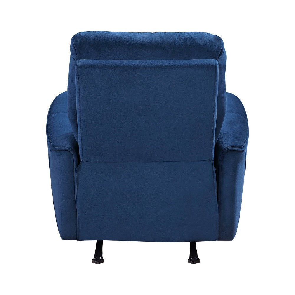 Erten Power Rocker Reclining Chair, Navy Blue Velvet, Solid Wood - BM338612