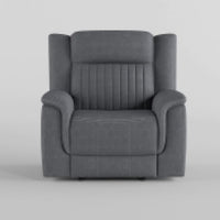 Lenny Manual Reclining Chair, Gray Microfiber, Foam Cushioning - BM338613